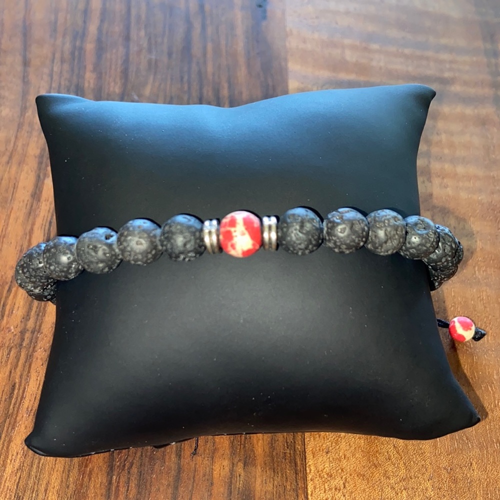 Lava Rock Essential Oil Diffuser Perfume Stone Bead Beaded Adjustable Bracelet
